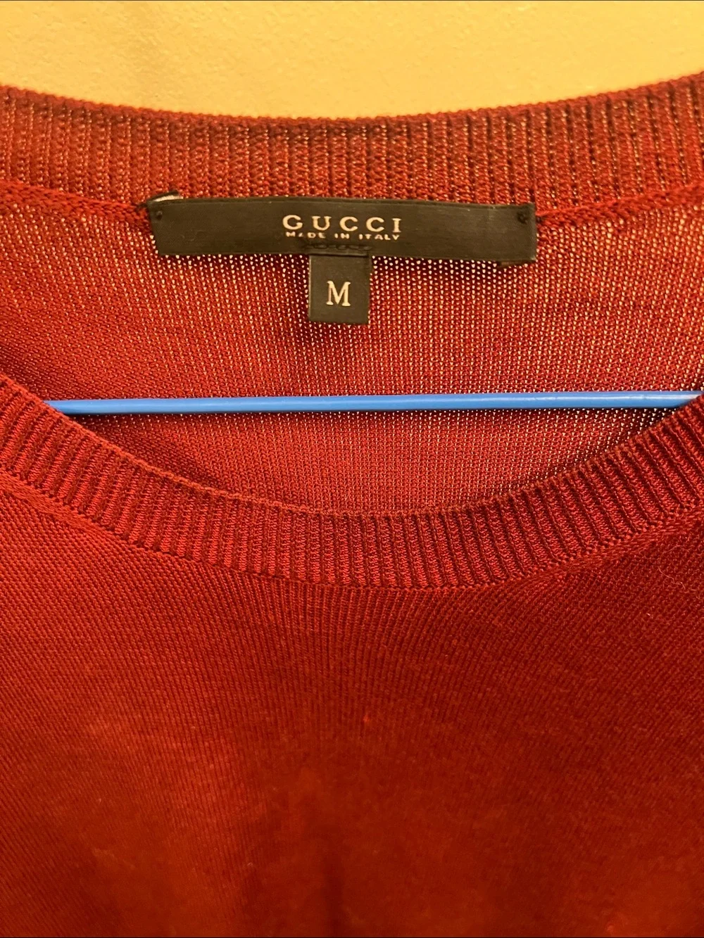Gucci Men's Crewneck Sweater in Deep Burgundy